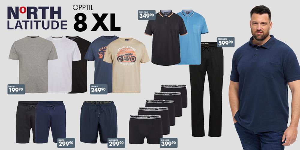 North herrekl&aelig;r opptil 8XL