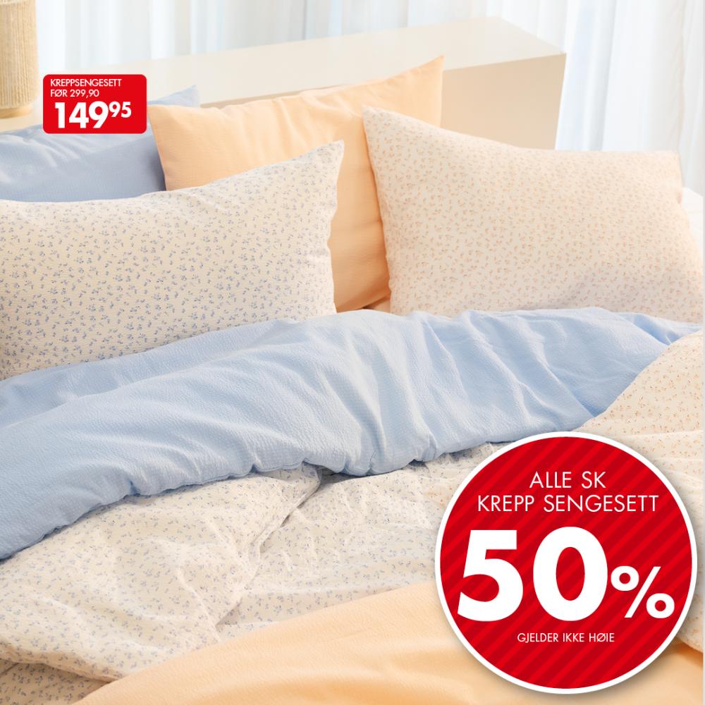Kreppsengesett tilbud -50%