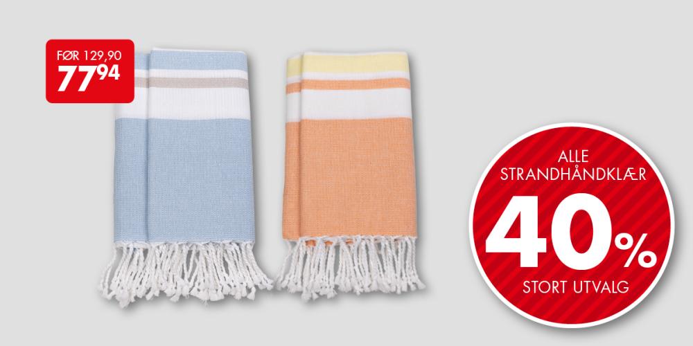 Alle strandh&aring;ndkl&aelig;r -40%
