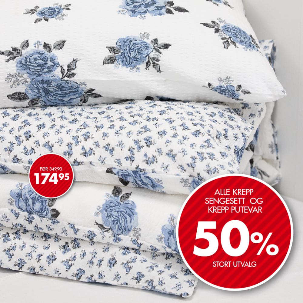 Alle krepp sengesett -50%