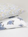 Krepp sengesett 140x200 Småblomster Blå-grønn