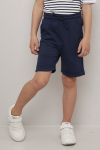 Shorts i slub jersey Sondre Mørkmarine..