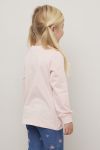 Langermet topp med broderi Lys rosa ..