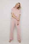 Ribbestrikket pyjamasbukse Loved Gammelrosa..