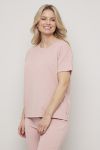Ribbestrikket pyjamastopp Loved Gammelrosa..