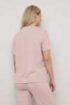 Ribbestrikket pyjamastopp Loved Gammelrosa..