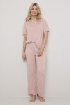 Ribbestrikket pyjamastopp Loved Gammelrosa..