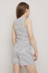Singlet ribbestrikket Malin Hvit/sort