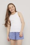 Singlet ribbestrikket Malin Hvit
