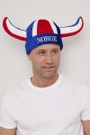 Vikinghjelm med norsk flagg Rød..