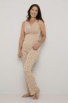 Loved rib singlet Beige