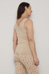 Loved rib singlet Beige