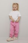Kids World joggebukse med elastisk linning og snøring. rosa