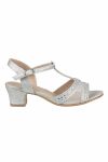 Beauty Step glitter sandal med hæl sølv