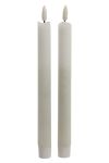 LED kronelys 2pk hvit hvit