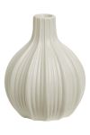 Vase rillet hvit