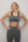 Active Sport seamless sports-bh gråmelert-sort