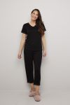 Nightwear Pyjamas med korte ermer og trekvart bukse Lace sort.