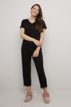 Nightwear Pyjamas med korte ermer og trekvart bukse Lace sort.