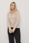 Nightwear Pyjamastopp med lange ermer Alice beigemelert..