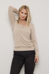 Nightwear Pyjamastopp med lange ermer Alice beigemelert..