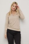 Nightwear Pyjamastopp med lange ermer Alice beigemelert..