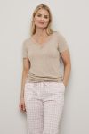 Nightwear Pyjamastopp med korte ermer Alice beigemelert..