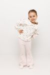 Bluse blomstret i musselin Krem