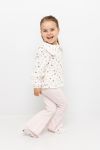 Bluse blomstret i musselin Krem