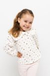 Bluse blomstret i musselin Krem