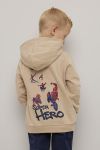 Hettegenser med flockprint Beige