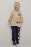 Hettegenser med flockprint Beige