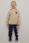Hettegenser med flockprint Beige