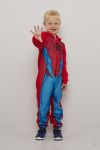 Jumpsuit i fleece Rød-blå
