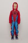 Jumpsuit i fleece Rød-blå