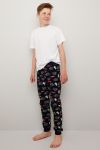 Pyjamasbukse i deilig børstet fleece marine