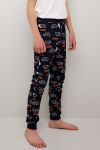 Pyjamasbukse i deilig børstet fleece marine