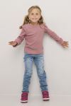 Topp ribbestrikket Daisy Lys rosa melert