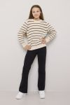 Oversized strikkegenser jente Beige-sort
