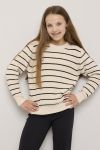 Oversized strikkegenser jente Beige-sort