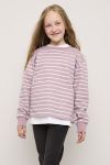 Genser med striper Lilla-offwhite