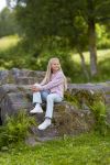 Genser med striper Lilla-offwhite