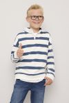 Genser med striper og zip Offwhite