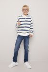 Genser med striper og zip Offwhite