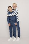 Genser med striper og zip Offwhite