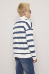 Genser med striper og zip Offwhite
