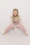 Genser blomstret med volang Beige-lilla