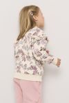 Genser blomstret med volang Beige-lilla