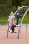 Genser blomstret med volang Beige-lilla