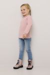 Topp langermet med blondekant Rosa
